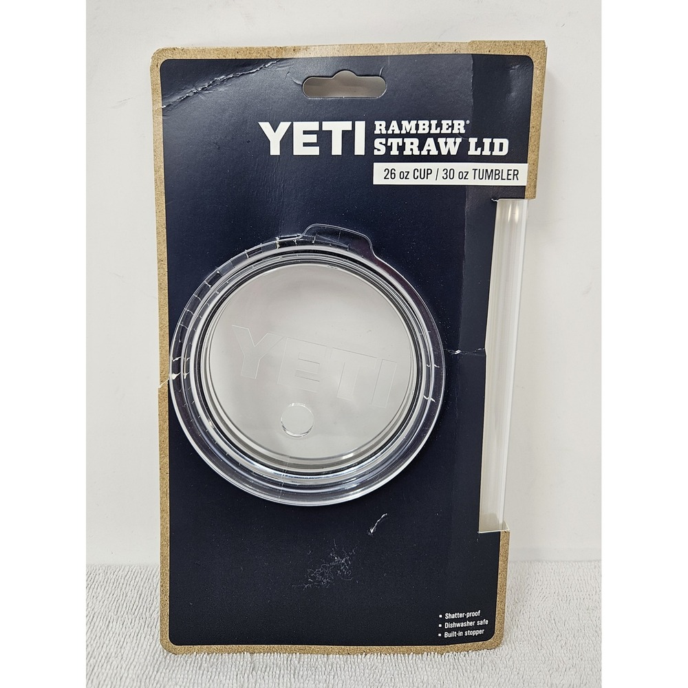 Yeti Rambler Clear Straw + Lid Combo for 26oz Cup or 30oz Tumbler, NEW/Blem